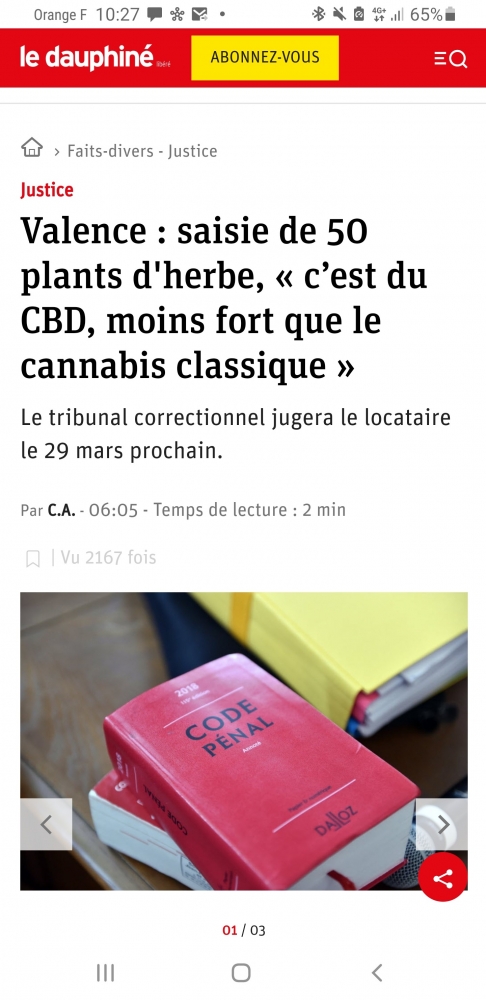 Le Ministère Public doit il démontrer que le cannabis découvert en perquisition n'est pas du CBD? 