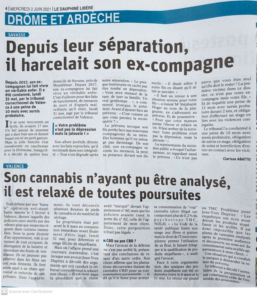 La détention de cannabis CBD ne caractérise pas le délit de détention de produits stupéfiants